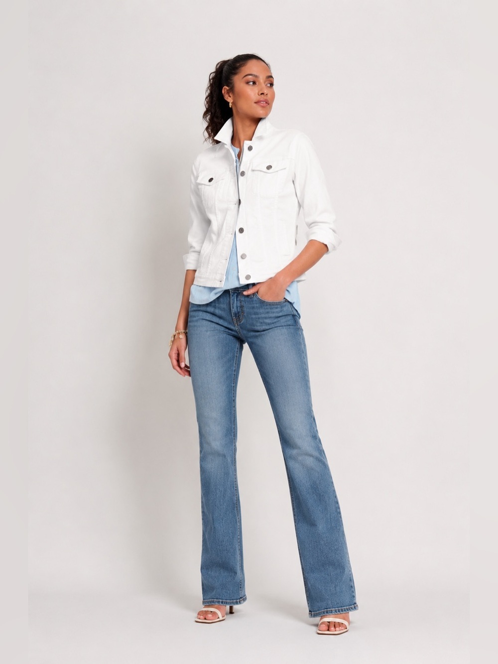 Banana Republic White Utility Jacket XXSP Petite Button Front